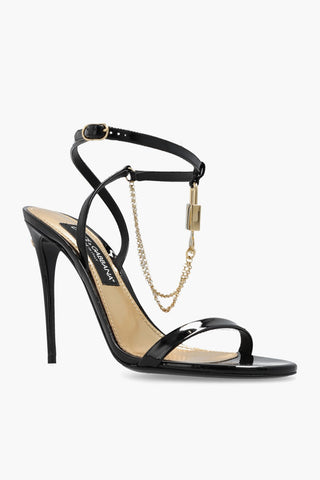 Sandali in Vernice KEIRA con Lucchetto Decorativo 10cm