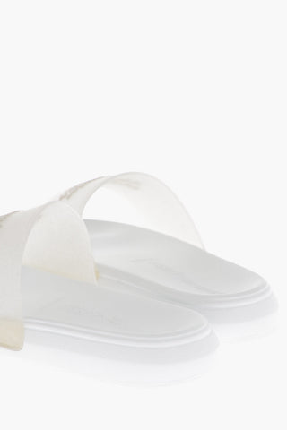 Sliders GLITTER TRANSPARENT in Gomma con Logo in Rilievo