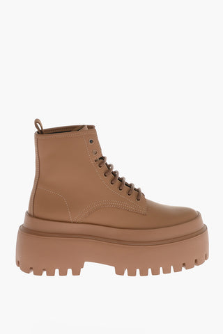 Anfibi in Pelle HI TREKKING con Suola Platform Carrarmata