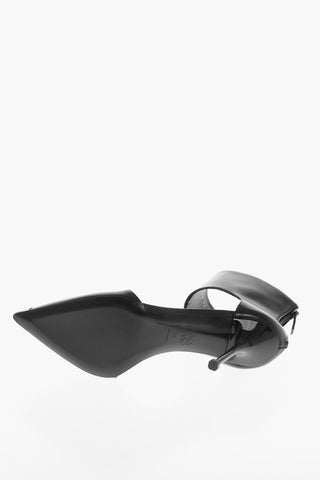 Leather HARDWARE Pumps with Ankle Strap 10cm