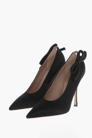 Pumps in Satin con Fiocco Laterale 11cm