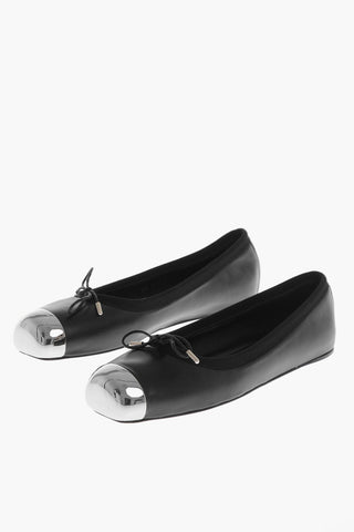 Metal Toe HARDWARE Leather Ballet Flats