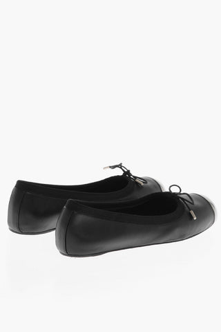 Metal Toe HARDWARE Leather Ballet Flats