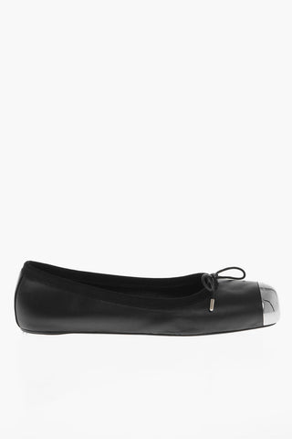 Metal Toe HARDWARE Leather Ballet Flats
