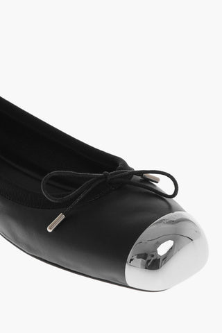 Metal Toe HARDWARE Leather Ballet Flats