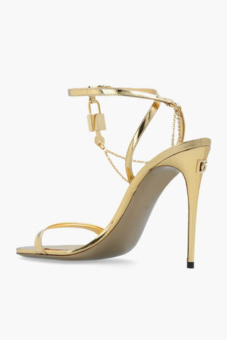 Patent Leather KEIRA Sandals with Decorative Lock 10cm