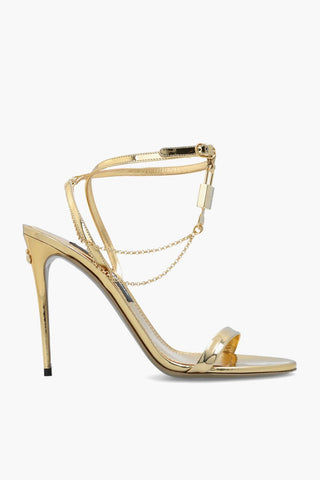 Patent Leather KEIRA Sandals with Decorative Lock 10cm