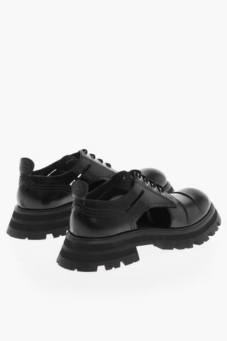 Leather Derby Shoes with Cut-Outs