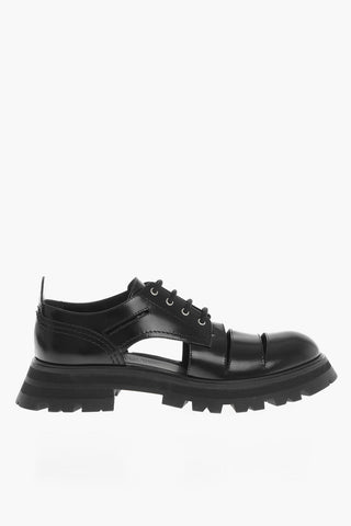 Leather Derby Shoes with Cut-Outs