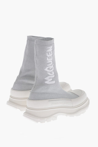 Sneakers Sock in Lurex con Logo Jacquard