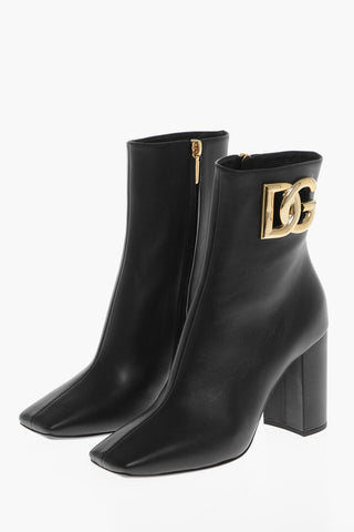 Leather JACKIE Booties with Side Logo 9cm