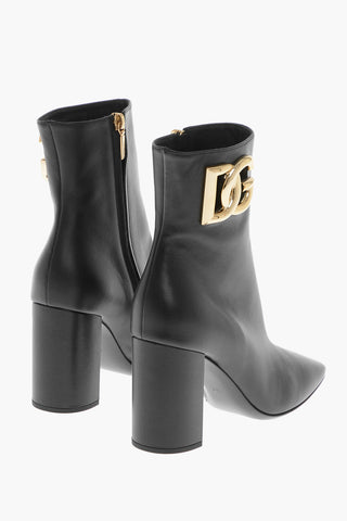 Leather JACKIE Booties with Side Logo 9cm