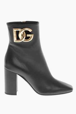 Leather JACKIE Booties with Side Logo 9cm