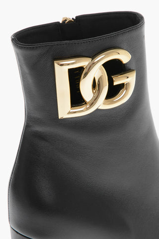 Leather JACKIE Booties with Side Logo 9cm