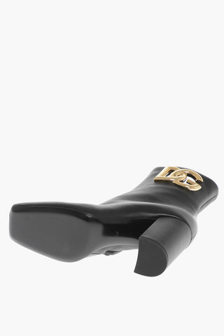 Leather JACKIE Booties with Side Logo 9cm