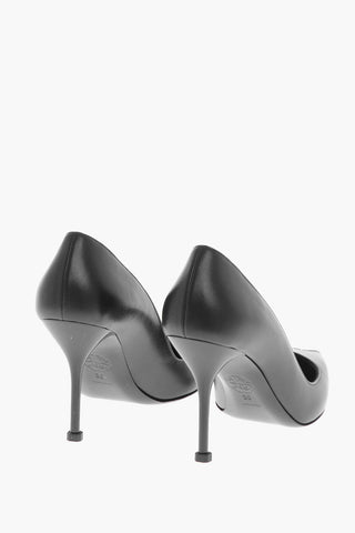 Leather Pumps HARDWARE with Metal Pointed Toe 10cm