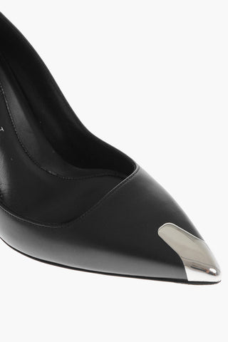 Leather Pumps HARDWARE with Metal Pointed Toe 10cm