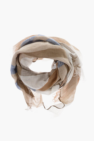 Frayed Hem Linen Foulard