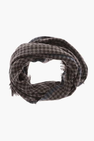 Checked Silk and Wool Scarf