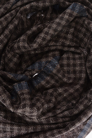 Checked Silk and Wool Scarf