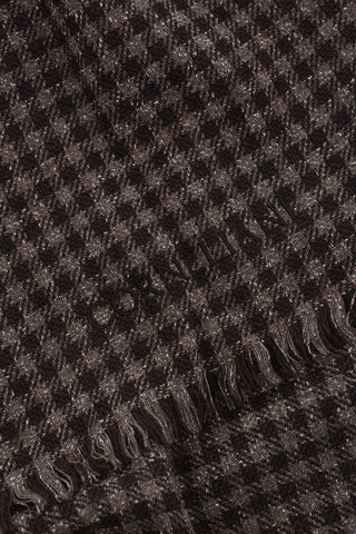 Checked Silk and Wool Scarf