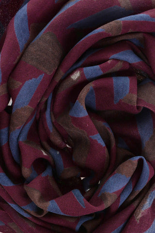 Wool Chevron Patterned Foulard