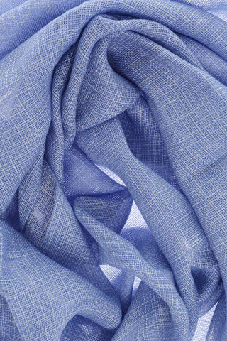 Foulard in Misto Lino con Logo Ricamato