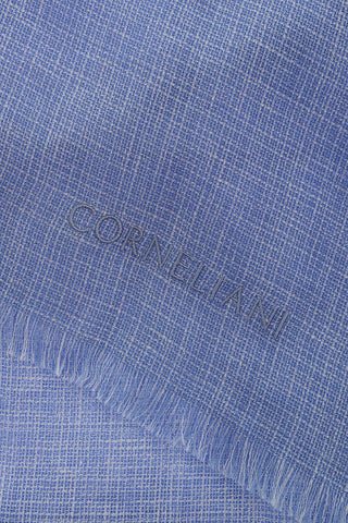 Foulard in Misto Lino con Logo Ricamato