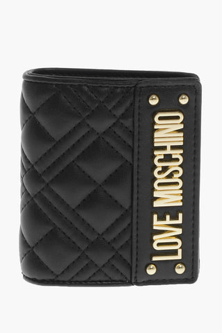 LOVE  Quilted Faux Laether Card Holder with Golden-Effect Logo