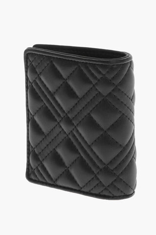 LOVE  Quilted Faux Laether Card Holder with Golden-Effect Logo