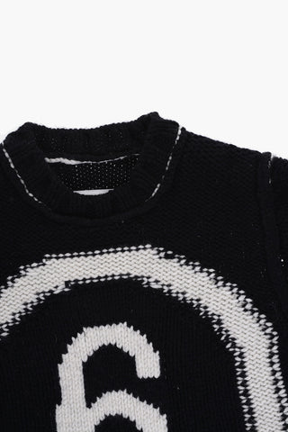 MM6 Vestito Girocollo in Maglia a Maniche Lunghe