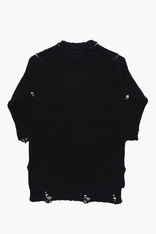 MM6 Vestito Girocollo in Maglia a Maniche Lunghe