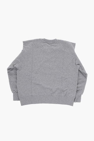 MM6 Brushed Cotton Crewneck Sweatshirt with Cut-Out Details