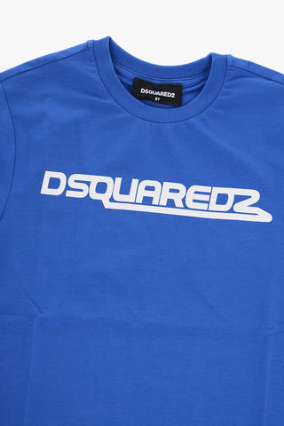 Solid Color RELAX Crew-neck T-Shirt with Printed Logo