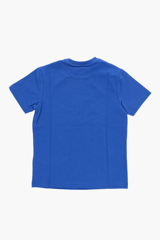 Solid Color RELAX Crew-neck T-Shirt with Printed Logo
