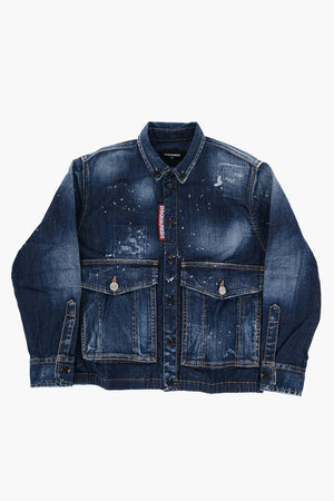 Vintage-Effect Denim Button-Down Shirt