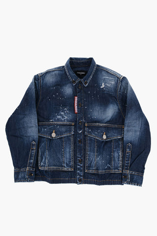 Vintage-Effect Denim Button-Down Shirt