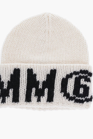 MM6 Wool Blend Beanie with Contrasting Logo