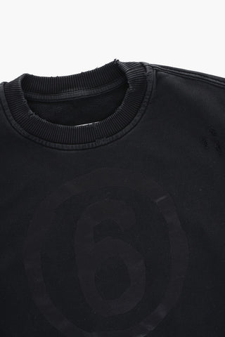 MM6 Vintage-Effect Sweatshirt Dress with Asymmetric Hem