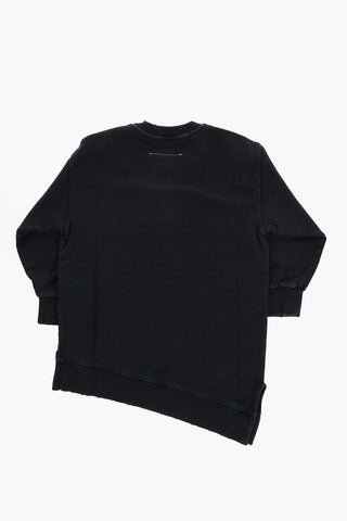 MM6 Vintage-Effect Sweatshirt Dress with Asymmetric Hem