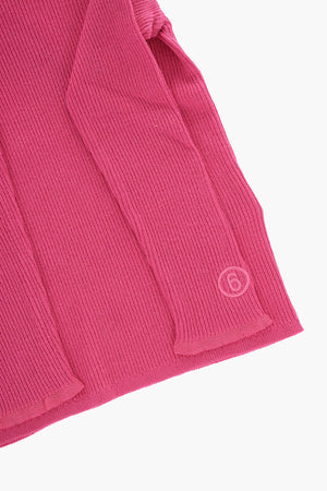 MM6 Gerippter Rollkragenpullover aus Baumwolle und Kaschmir