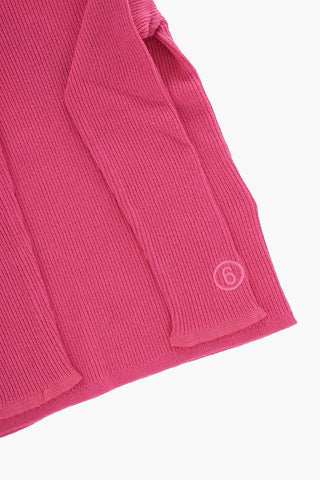 MM6 Gerippter Rollkragenpullover aus Baumwolle und Kaschmir