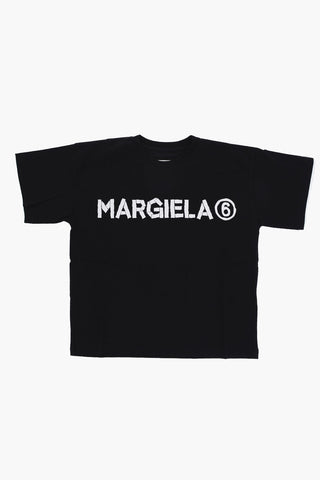 MM6 Solid Color Crew-neck T-Shirt with Printed Logo