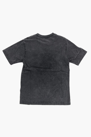 Solid Color Crew-neck T-Shirt with Embossed Logo