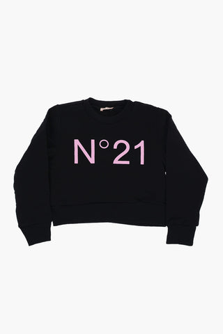 Cotton Crew-neck Sweatshirt with Frontal Logo