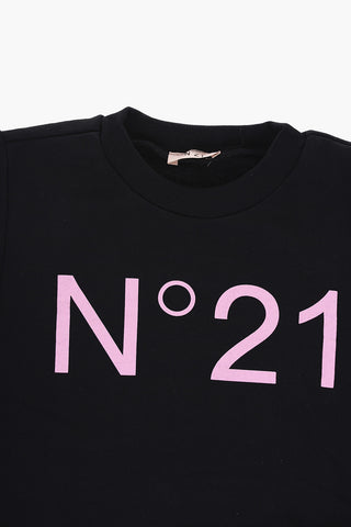Cotton Crew-neck Sweatshirt with Frontal Logo