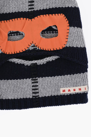 Two-Tone Striped Balaclava with Contrasting Detail