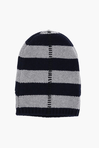 Two-Tone Striped Balaclava with Contrasting Detail
