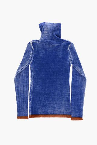 Maglia a Collo Alto KARIBELLE Effetto Delavè a Costine