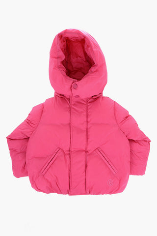 MM6 Wattierte Uni-Jacke mit abnehmbarer Kapuze
